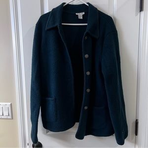 Talbots Wool Blazer dark green large women’s 100% wool
